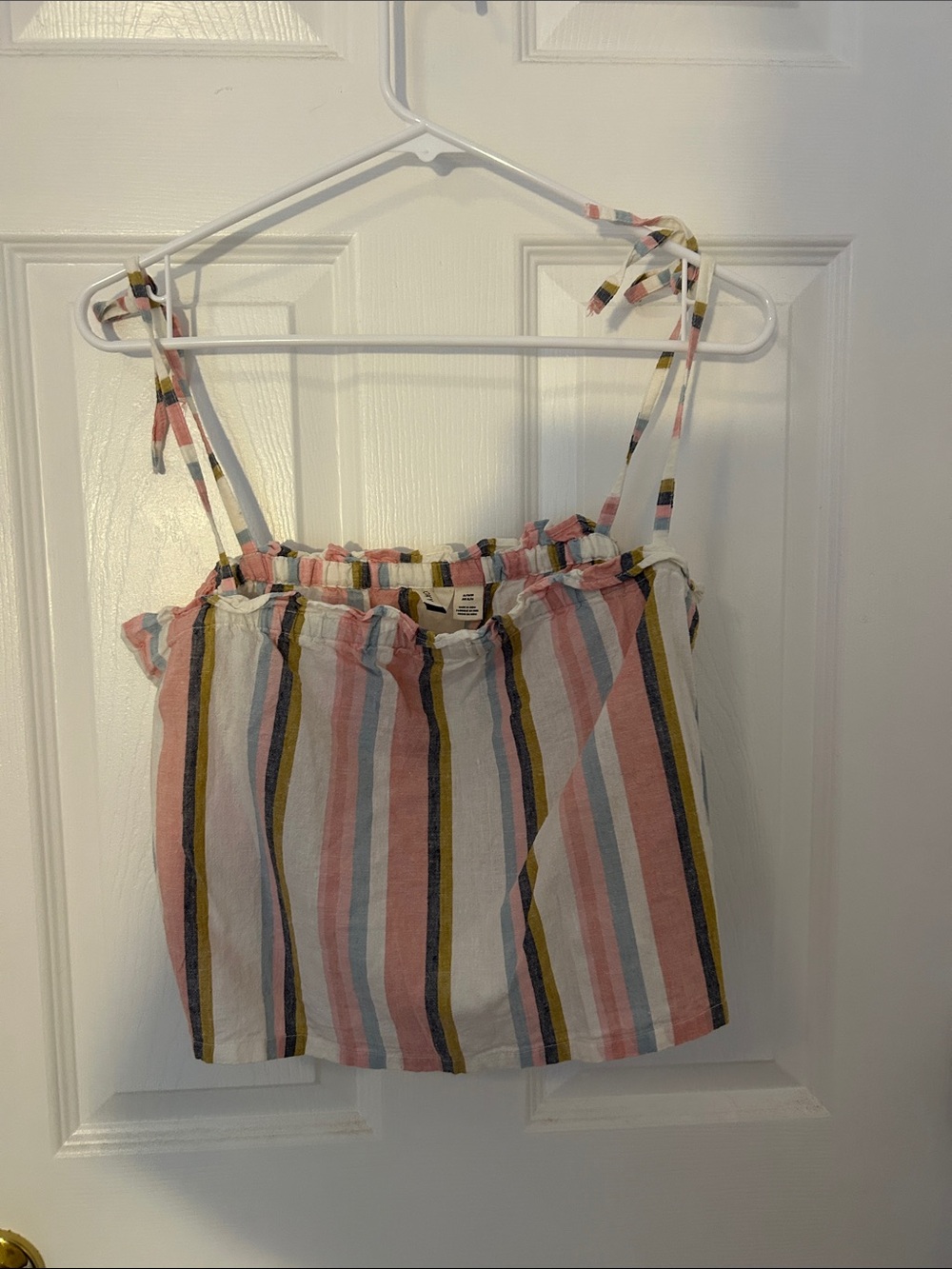 Roxy Striped Tie-Shoulder Camisole - Pink, Blue, White, Yellow